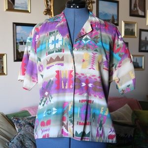 Vintage aztec print blouse